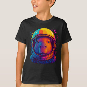 Kleurrijke Astronaut Ruimte Capybara Heren W T-shirt