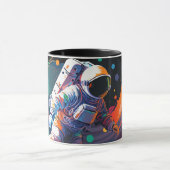 Kleurrijke Astronaut Ruimte Gepersonaliseerde Naam Mok (Midden)