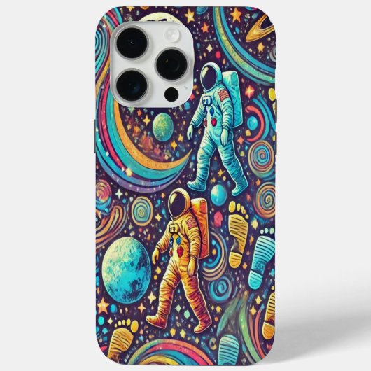 Kleurrijke Astronaut Spacewalk Patroon Case-Mate iPhone Case (Achterkant)