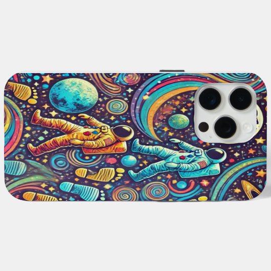 Kleurrijke Astronaut Spacewalk Patroon Case-Mate iPhone Case (Achterkant (horizontaal))