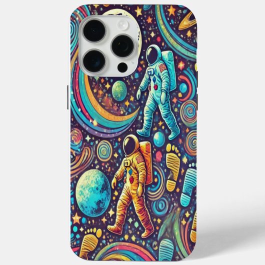 Kleurrijke Astronaut Spacewalk Patroon Case-Mate iPhone Case (Achterkant)