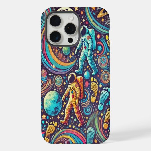Kleurrijke Astronaut Spacewalk Patroon iPhone Hoesje (Achterkant)
