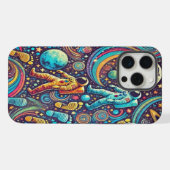 Kleurrijke Astronaut Spacewalk Patroon iPhone Hoesje (Achterkant horizontaal)
