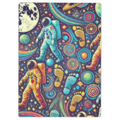 Kleurrijke Astronaut Spacewalk Patroon Klembord (Achterkant)