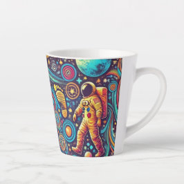 Kleurrijke Astronaut Spacewalk Patroon Latte Mok