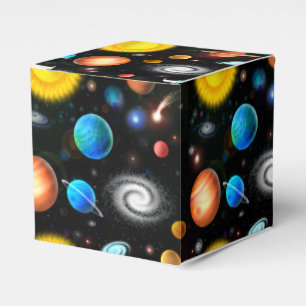 Kleurrijke astronomie ruimte gunstbox bedankdoosjes