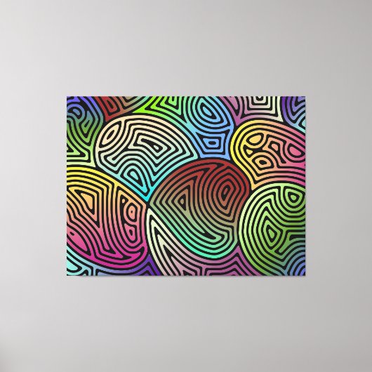 Kleurrijke asymmetrische abstracte vormen canvas afdruk (Voorkant)