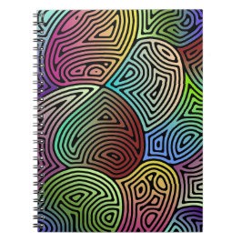 Kleurrijke asymmetrische abstracte vormen notitieboek