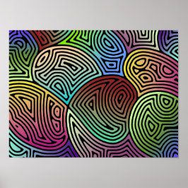 Kleurrijke asymmetrische abstracte vormen poster