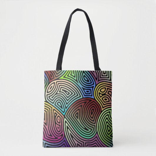 Kleurrijke asymmetrische abstracte vormen tote bag (Voorkant)
