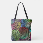 Kleurrijke asymmetrische abstracte vormen tote bag (Achterkant)