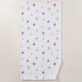 Kleurrijke Atomic Age Starburst Midden-eeuw patroo Strandlaken (Voorkant)