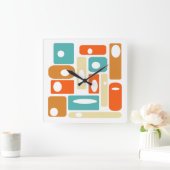 Kleurrijke atoomrechthoeken uit de middelste eeuw vierkante klok (Huis)