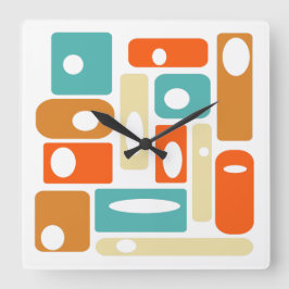 Kleurrijke atoomrechthoeken  uit de middelste eeuw vierkante klok