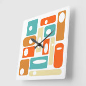 Kleurrijke atoomrechthoeken uit de middelste eeuw vierkante klok (Hoek)