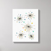 Kleurrijke atoomstartbarst midden eeuw modern canvas afdruk (Voorkant)