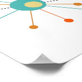 Kleurrijke atoomstartbarst midden eeuw modern poster (Hoek)