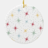 Kleurrijke atoomstartbarst midden eeuwse kerst keramisch ornament (Achterkant)