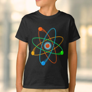 Kleurrijke Atoomstructuur Cool Wetenschap T-shirt