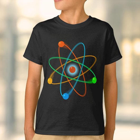 Kleurrijke Atoomstructuur Cool Wetenschap T-shirt