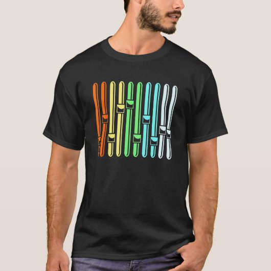 Kleurrijke Audio Engineer Geluid Vu Meter T-shirt (Voorkant)