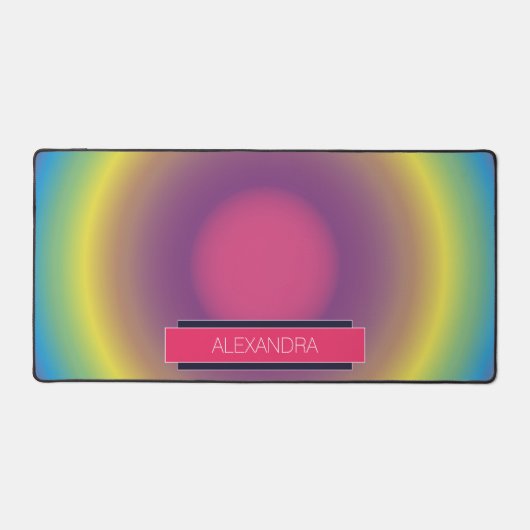Kleurrijke aura gradiënt chique stijlvol roze bureaumat (Voorkant)