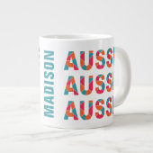 Kleurrijke AUSSIE aangepaste naam jumbo mok (Voorkant rechts)