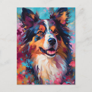 Kleurrijke Australian Shepherd Briefkaart