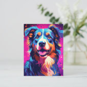 Kleurrijke Australische Herder Art Briefkaart (Staand voorkant)