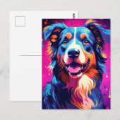 Kleurrijke Australische Herder Art Briefkaart (Voorkant / Achterkant)