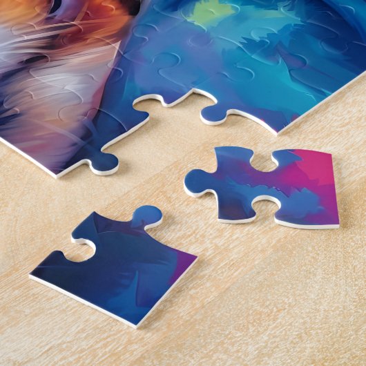 Kleurrijke Australische Herder slapen Legpuzzel (Zijkant)