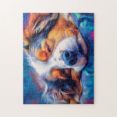 Kleurrijke Australische Herder slapen Legpuzzel (Verticaal)