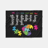 Kleurrijke Autisme Bewustzijn Gift Design voor ASS Fleece Deken (Voorkant (Horizontaal))