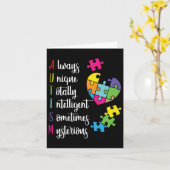 Kleurrijke Autisme Bewustzijn Gift Design voor ASS Kaart (Gele Bloem)