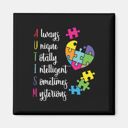 Kleurrijke Autisme Bewustzijn Gift Design voor ASS Magneet (Voorkant)