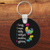 Kleurrijke Autisme Bewustzijn Gift Design voor ASS Sleutelhanger (Voorkant)