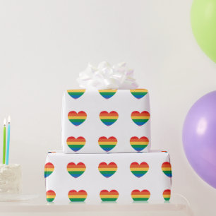 Kleurrijke Autisme Regenboog Harten Inclusief Wit Cadeaupapier