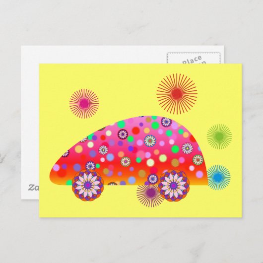 Kleurrijke auto A1a Briefkaart (Voorkant / Achterkant)