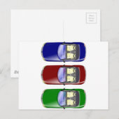 Kleurrijke auto's briefkaart (Voorkant / Achterkant)