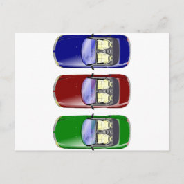 Kleurrijke auto's briefkaart