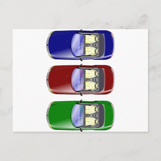 Kleurrijke auto's briefkaart (Voorkant)