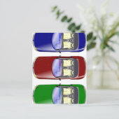 Kleurrijke auto's briefkaart (Staand voorkant)