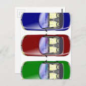 Kleurrijke auto's briefkaart (Voorkant / Achterkant)