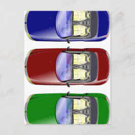 Kleurrijke auto's briefkaart