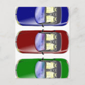 Kleurrijke auto's briefkaart (Voorkant)