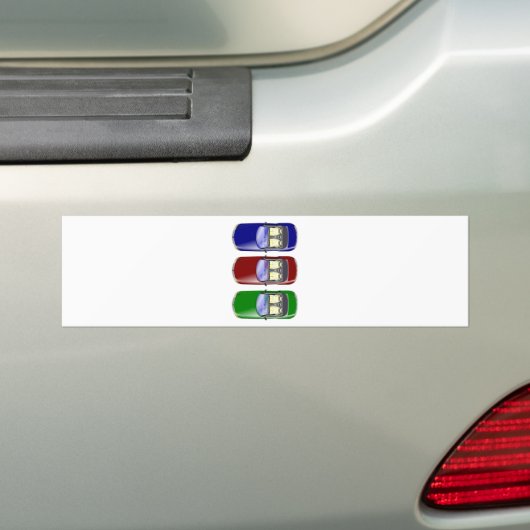 Kleurrijke auto's bumpersticker (Op auto)