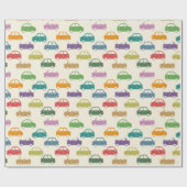 kleurrijke auto's cadeaupapier (Vlak)
