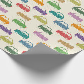kleurrijke auto's cadeaupapier (Hoek)
