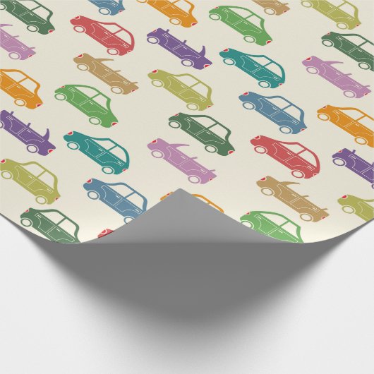 kleurrijke auto's cadeaupapier (Hoek)