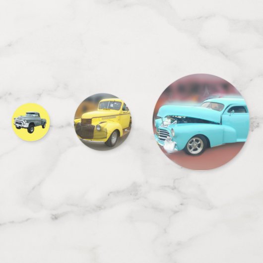  kleurrijke auto's confetti (Achterkanten)